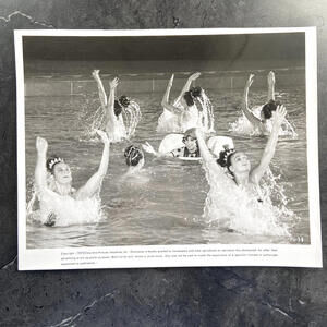 Vtg 1975 Synchronized Swimmers Photograph B&W Columbia Pictures Industries Inc